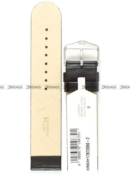Pasek skórzany do zegarka - Hirsch Scandic L 17872050-2-24 - 24 mm czarny