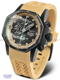 Pasek silikonowy kremowy do zegarka Vostok Europe Atomic Age YM86-640C697 - 25 mm