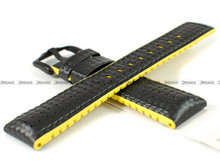 Pasek skórzano-kauczukowy do zegarka - Hirsch Ayrton 0917292050-5-22 - 22 mm czarny