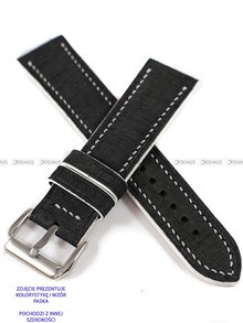Pasek skórzany ręcznie robiony A. Kucharski Leather - Grattamacco - Black/White - 32 mm