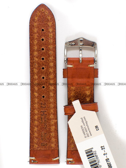 Pasek skórzany do zegarka - Hirsch Liberty 10900270-2-22 - 22 mm brązowy