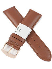 Pasek skórzany do zegarka - Rochet New York 3012203XS - 22 mm - Brązowy