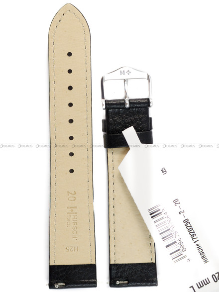 Pasek skórzany do zegarka - Hirsch Forest 17920250-2-20 - 20 mm czarny