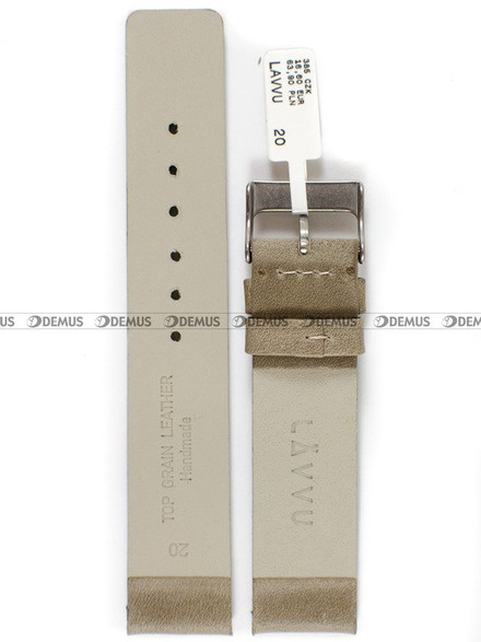Pasek skórzany do zegarka - LAVVU LSCUF20 - 20 mm beżowy