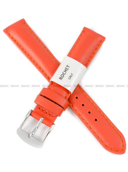 Pasek skórzany do zegarka - Rochet New York 3011619XS - 16 mm - Pomarańczowy