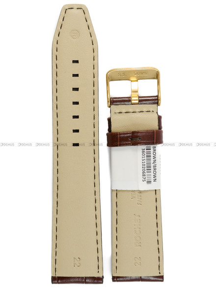Pasek skórzany do zegarka - Rochet Indiana 5590893 - 22 mm - Brązowy