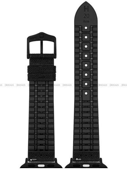 Pasek metariałowo-kauczukowy z adapterem do Apple Watch - Hirsch Arne 0925090050AD-5-22 - 22 mm - Zestaw