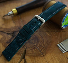 Pasek skórzany ręcznie robiony A. Kucharski Leather - Conceria Il Ponte Maya - turquoise/white 16 mm