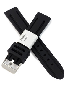 Pasek silikonowy do zegarka - Rochet Malibu 8092001 - 20 mm - Czarny