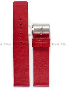 Pasek skórzany do zegarka - LAVVU LSCUR22 - 22 mm czerwony