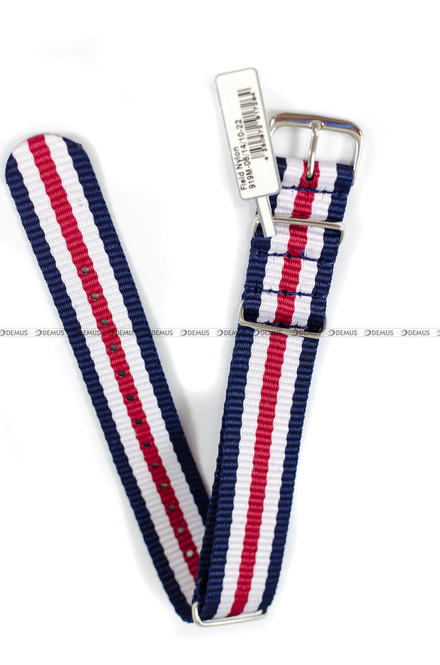 Pasek NATO nylonowy do zegarka - Fluco Field 919M-06/14/10-22 - 22 mm