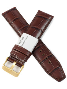 Pasek skórzany do zegarka - Rochet Indiana 5590893 - 22 mm - Brązowy