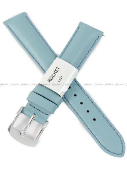 Pasek skórzany do zegarka - Rochet New York 3011611XS - 16 mm - Niebieski