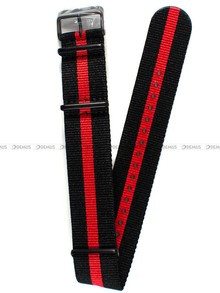 Pasek nylonowy do zegarka Vostok Lunokhod NH35A-6204208 - 25 mm czarny czerwony