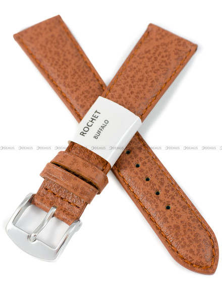 Pasek skórzany do zegarka - Rochet Buffalo 5020704 - 20 mm - Brązowy