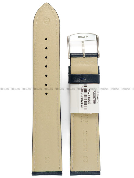 Pasek skórzany do zegarka - Rochet Neptune 7230706 - 20 mm - Niebieski