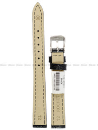 Pasek skórzany do zegarka - Rochet Opaline 5381201ST - 12  mm - Czarny