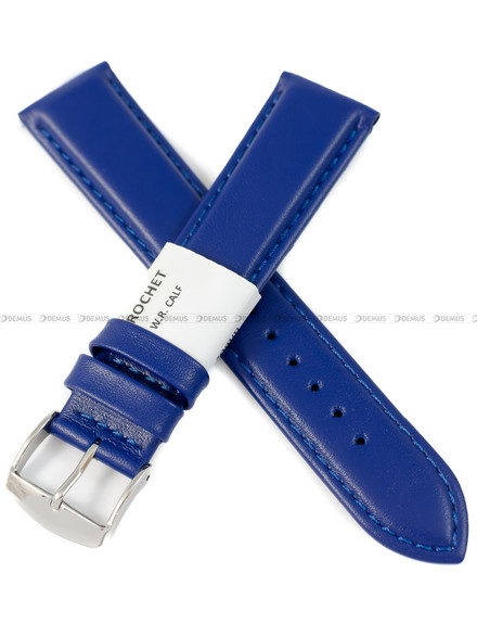 Pasek skórzany do zegarka - Rochet Neptune 7230726 - 20 mm - Niebieski