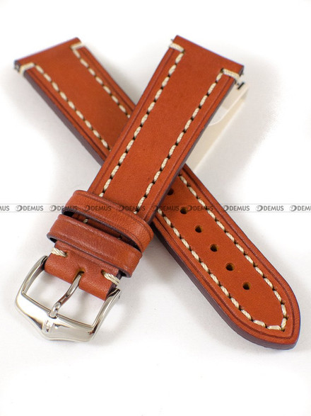 Pasek skórzany do zegarka - Hirsch Liberty 10900270-2-22 - 22 mm brązowy