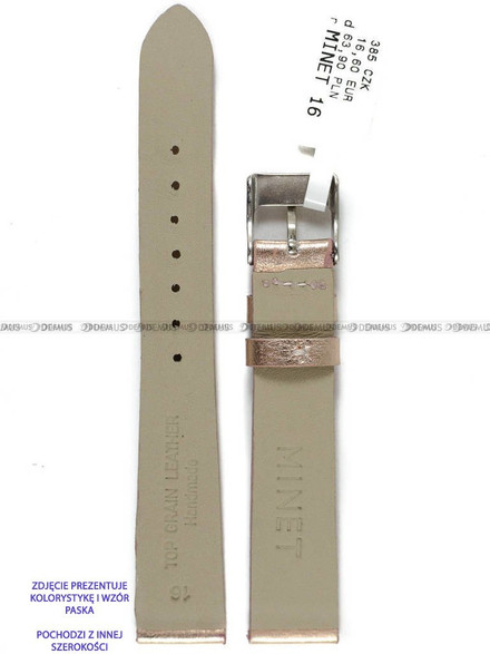 Pasek skórzany do zegarka - Minet MSSUY20 - 20 mm