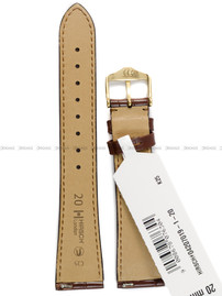 Pasek skórzany z aligatora do zegarka - Hirsch London 04207019-1-20 - 20 mm - Zwężany