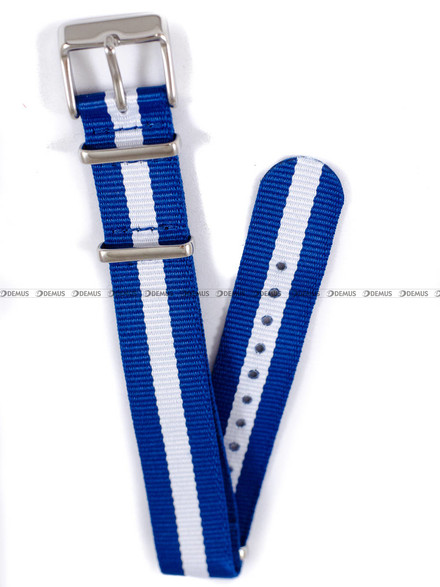 Pasek do zegarka Timex TW7C07300 - PW7C07300 - 18 mm biały niebieski