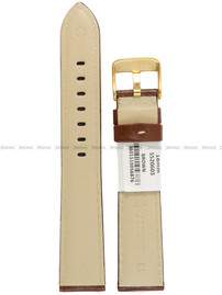Pasek skórzany do zegarka - Rochet Aviator 5520603 - 18 mm - Brązowy beżowe przyszycie