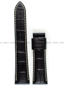 Pasek skórzany do zegarka Aviator - V.3.20.2.146.4 - 22 mm - Bez klamerki czarny