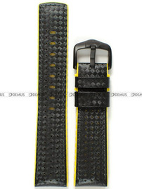Pasek skórzano-kauczukowy do zegarka - Hirsch Ayrton 0917292050-5-22 - 22 mm czarny
