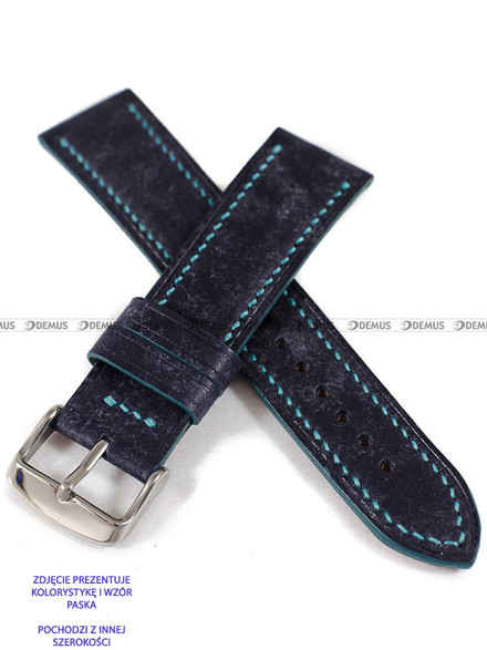 Pasek skórzany ręcznie robiony A. Kucharski Leather - Conceria Il Ponte Maya - Black/Green - 28 mm