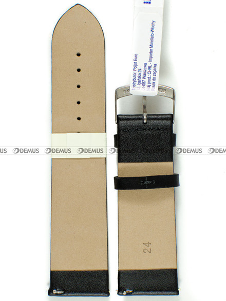 Pasek do zegarka skórzany - Morellato A01X5200875019CR24 - 24 mm czarny