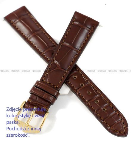 Pasek skórzany z aligatora do zegarka - Hirsch London 04207119-1-17 - 17 mm - Zwężany