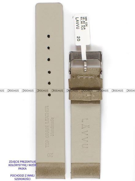 Pasek skórzany do zegarka - LAVVU LSCUF18 - 18 mm beżowy