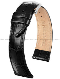 Pasek skórzany do zegarka - Hirsch Louisianalook 03427050-2-22 - 22 mm czarny