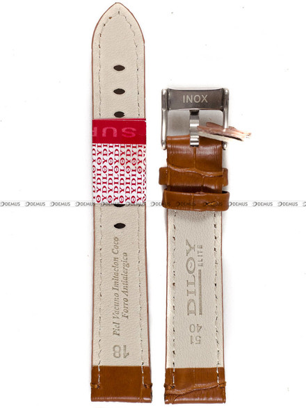 Pasek skórzany do zegarka - Diloy 361.18.3 - 18 mm