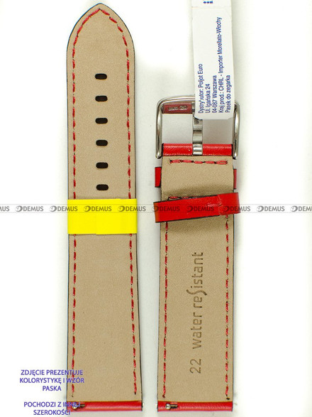 Pasek do zegarka wodoodporny skórzany - Morellato A01X5123C03097CR20 - 20 mm