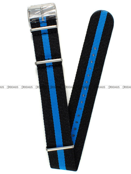 Pasek nylonowy do zegarka Vostok Lunokhod 6S30-6205213 - 25 mm czarny niebieski