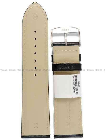 Pasek skórzany do zegarka - Rochet Neptune 7232401 - 24 mm - Czarny