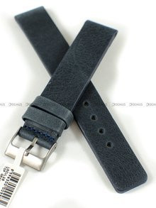 Pasek skórzany do zegarka - LAVVU LSCUL18 - 18 mm niebieski
