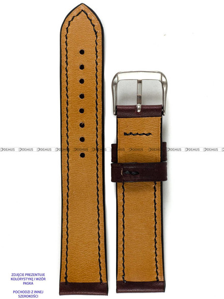 Pasek skórzany ręcznie robiony A. Kucharski Leather - Conceria Puccini Uragano - burgundy/black 28 mm