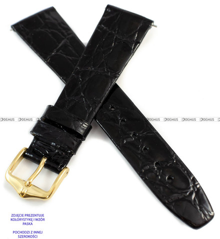 Pasek skórzany z krokodyla do zegarka - Hirsch Prestige Croco 02208050-1-17 - 17 mm 