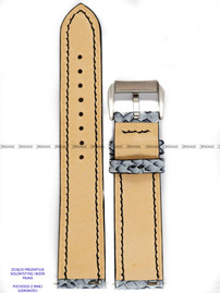 Pasek skórzany z łososia ręcznie robiony A. Kucharski Leather - Salmon GF - Icy/Black 28 mm