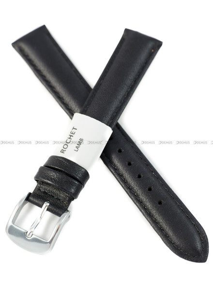 Pasek skórzany do zegarka - Rochet Screen 6330501 - 16 mm - Czarny
