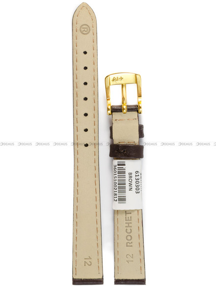 Pasek skórzany do zegarka - Rochet Leeds 6130303 - 12 mm - Brązowy