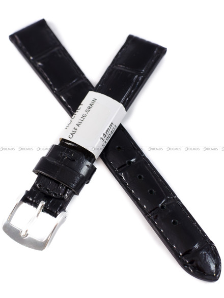 Pasek skórzany do zegarka - Rochet Yaounde 5190401 - 14 mm - Czarny