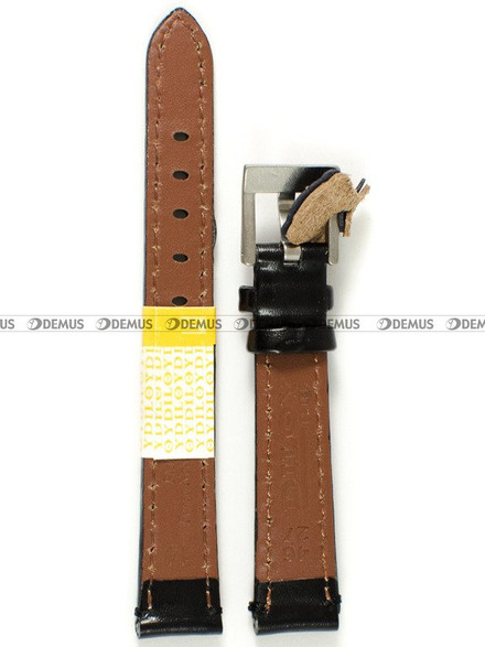 Pasek skórzany do zegarka - Diloy 401.14.1 - 14 mm czarny