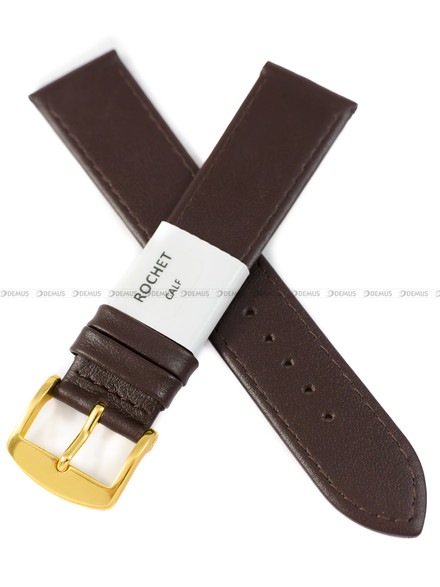Pasek skórzany do zegarka - Rochet Leeds 6130703 - 20 mm - Brązowy
