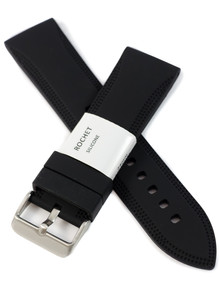 Pasek silikonowy do zegarka - Rochet Birdy 8392401ST - 24 mm - Czarny