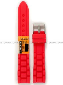 Pasek silikonowy do zegarka - Diloy S252C.18.6 - 18 mm czerwony