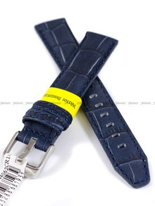 Pasek wodoodporny skórzany do zegarka - Morellato A01X4497B44062 - 18 mm niebieski